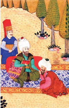 Ali Kuşçu’nun Fatih Sultan Mehmet’le karşılaşmasını anlatan minyatür